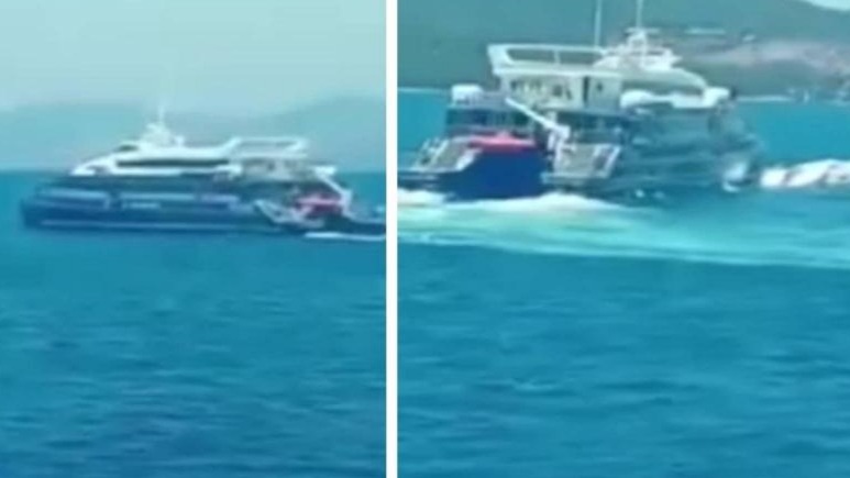 Hırvatistan'ın Split kenti açıklarında Solta ve Brac adaları arasında yolcu