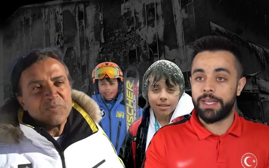 Uludağ'daki Kervansaray Otel'de milli kayakçı Berkin Usta ile anne ve