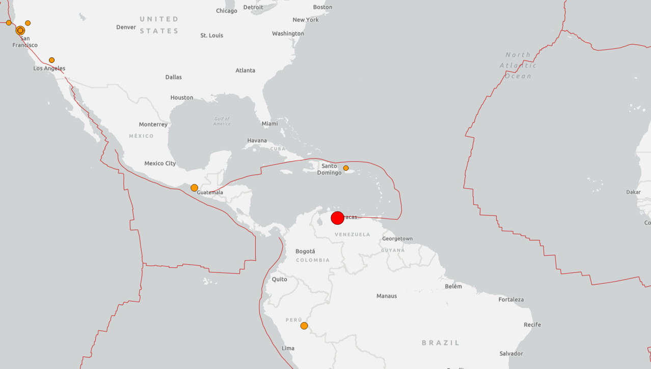 Venezuela'nın kuzey batısında 7.1 büyüklüğünde deprem oldu. Bölgede tsunami uyarısı