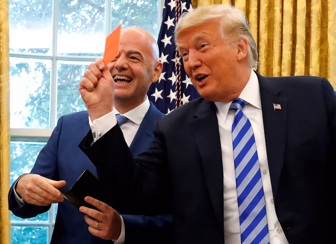 ABD Başkanı Donald Trump'ın, FIFA Başkanı Gianni Infantino ile görüşerek