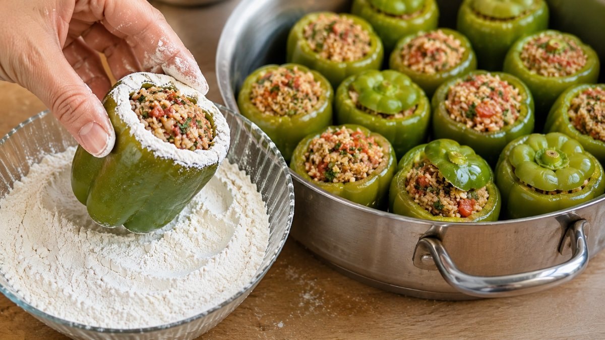 İster etli, ister zeytinyağlı dolma biber pişirirken taşma ve dağılması