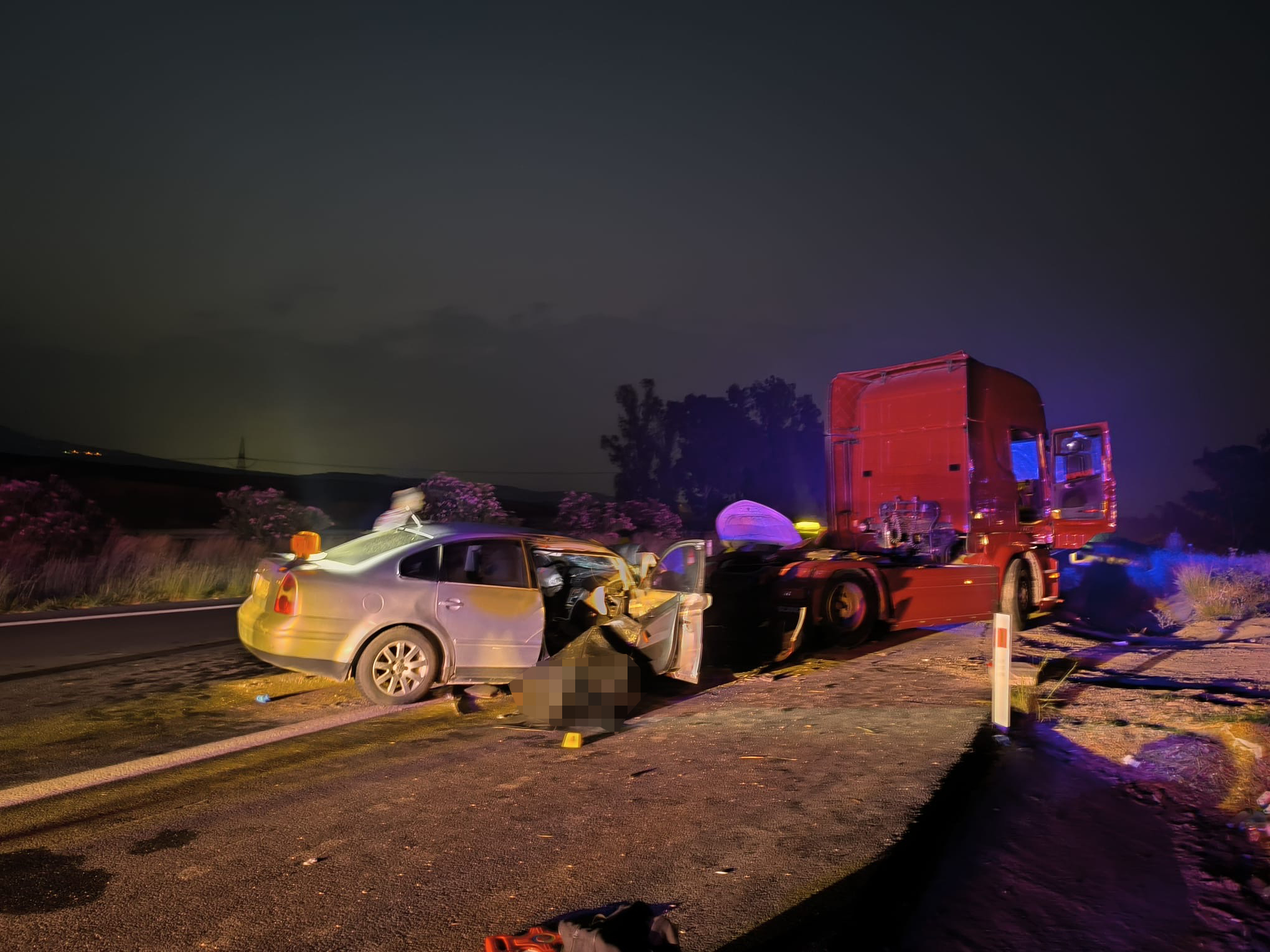 Adana'da arızalandığı için emniyet şeridinde duran dorsesiz tıra çarpan otomobilde
