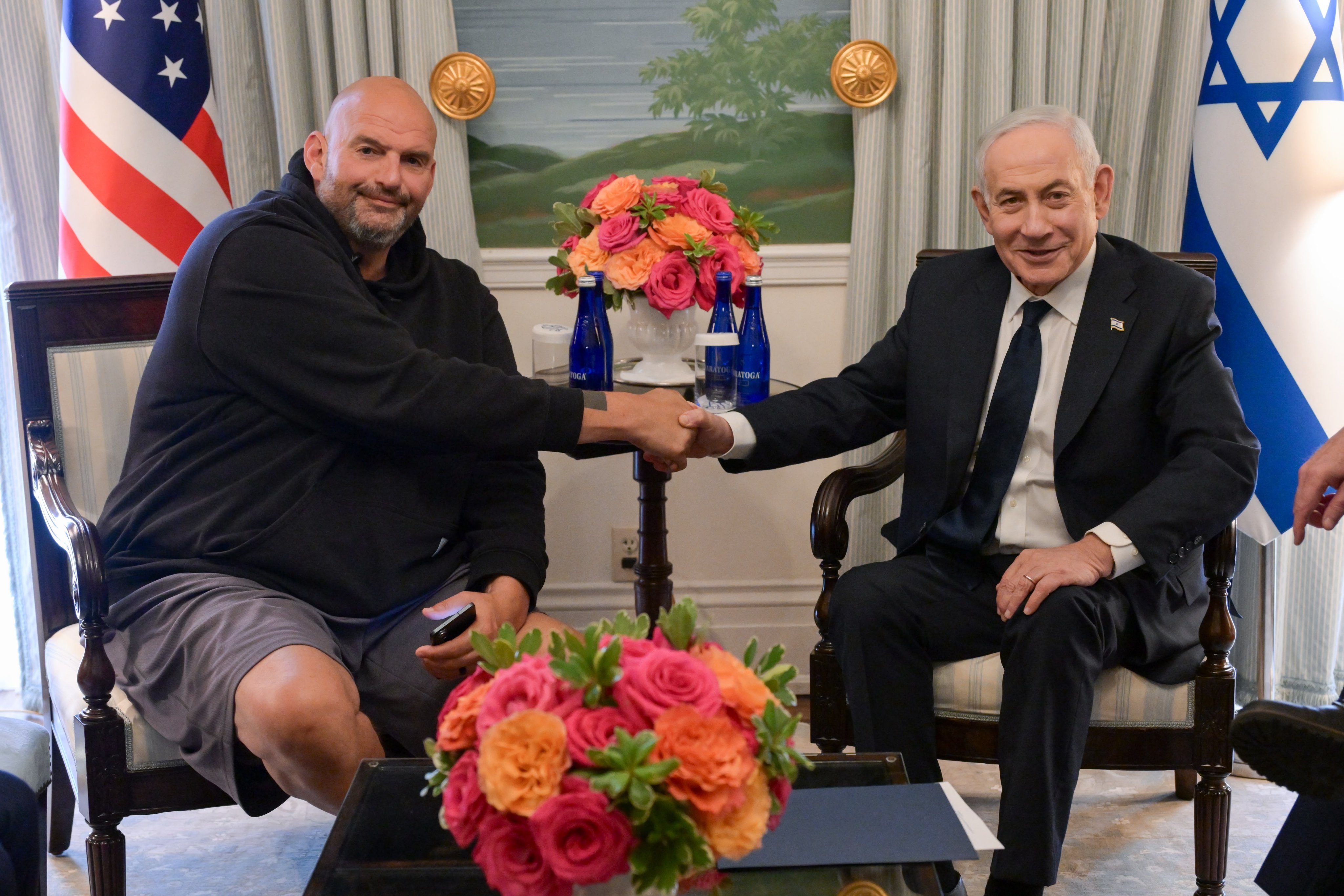 ABD’li Demokrat Senatör John Fetterman, İsrail Başbakanı Binyamin Netanyahu ile