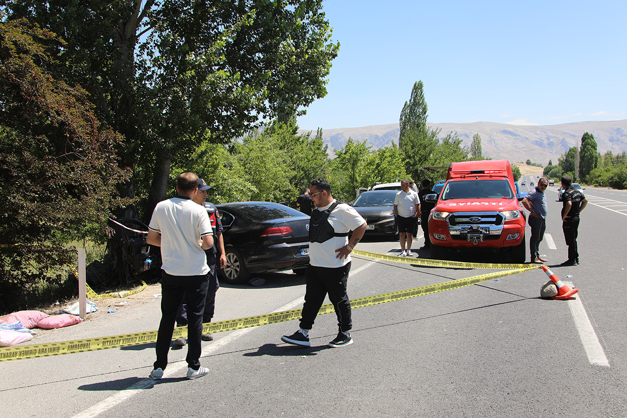 Malatya'da ağaca çarpan otomobildeki iki kişi öldü, üçü çocuk dört