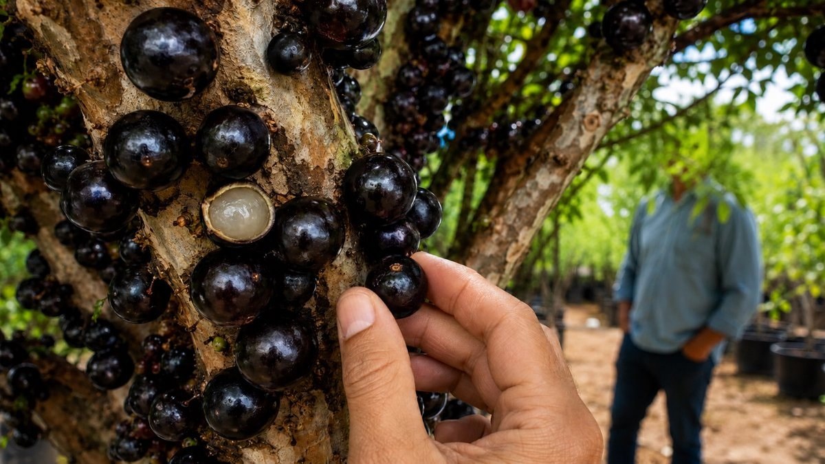 Meyvelerini dallarında değil doğrudan gövdesinde veren jabuticaba ağacının özellikle onlarca