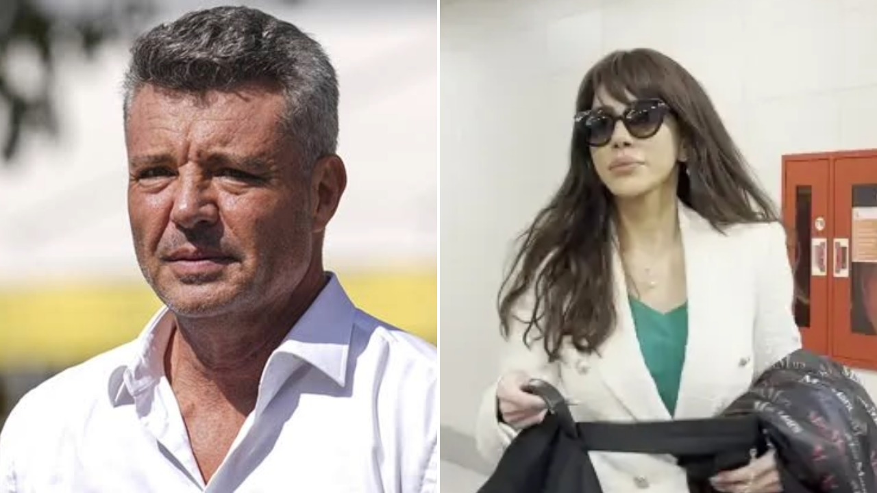 Eski Fenerbahçe Başkanı Sadettin Saran ve spiker Ela Rümeysa Cebeci'yle