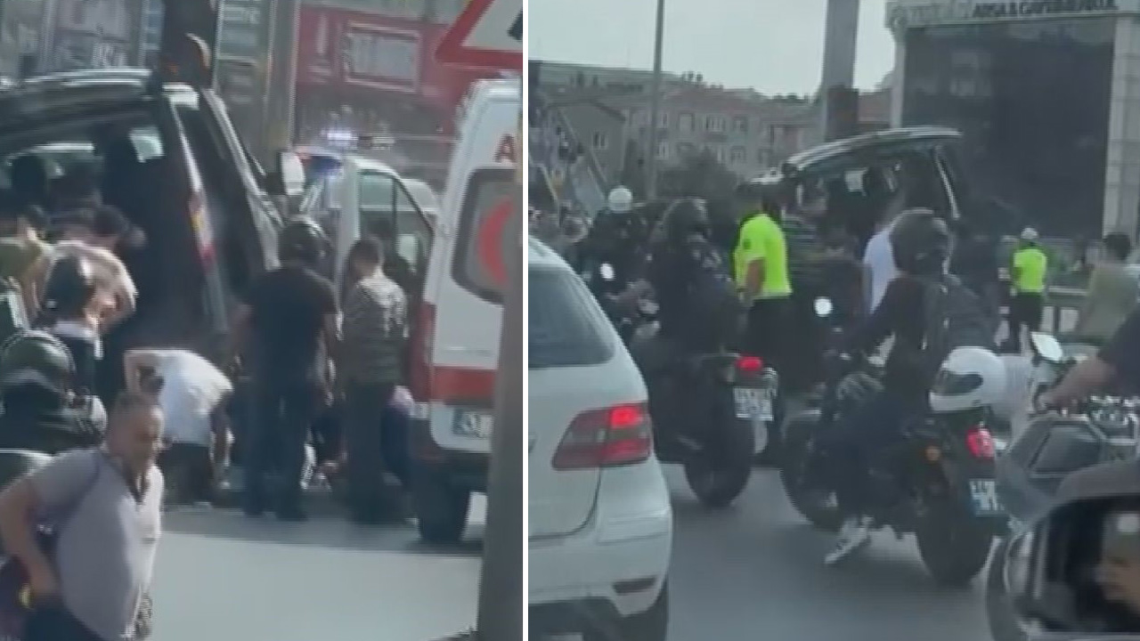 İstanbul Küçükçekmece'de hafif ticari araç bariyere çarparak kaza yaptı. Kaza