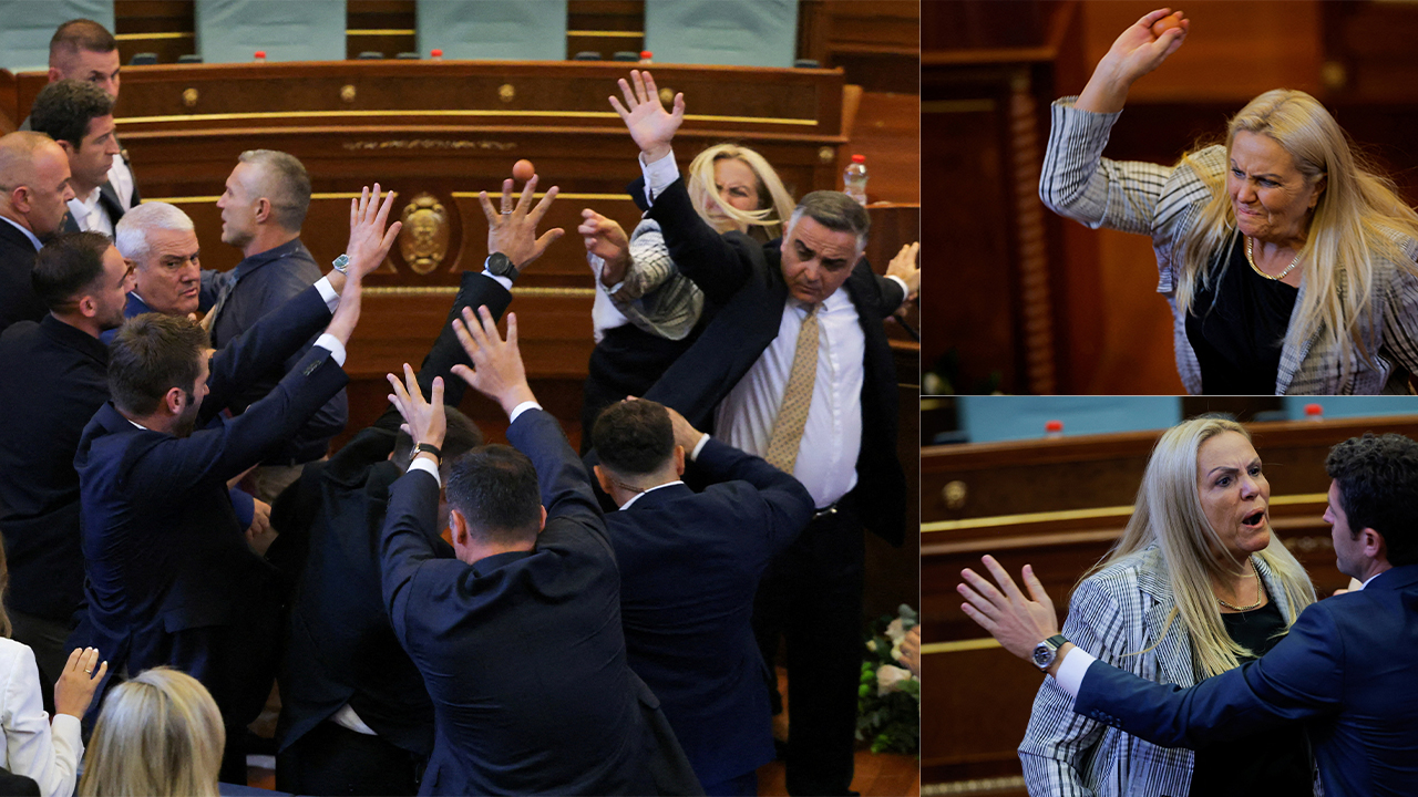 Kosova meclisinde muhalefet milletvekili Başbakan Albin Kurti'yi yumurta atarak protesto