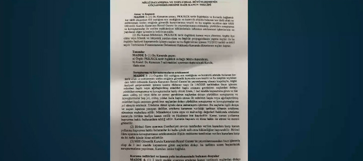 Terörsüz Türkiye süreci için hazırlanan çerçeve yasa teklifi ortaya çıktı.