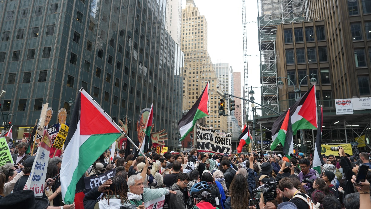 New York kentinde binlerce kişi, İsrail Başbakanı Binyamin Netanyahu'yu protesto