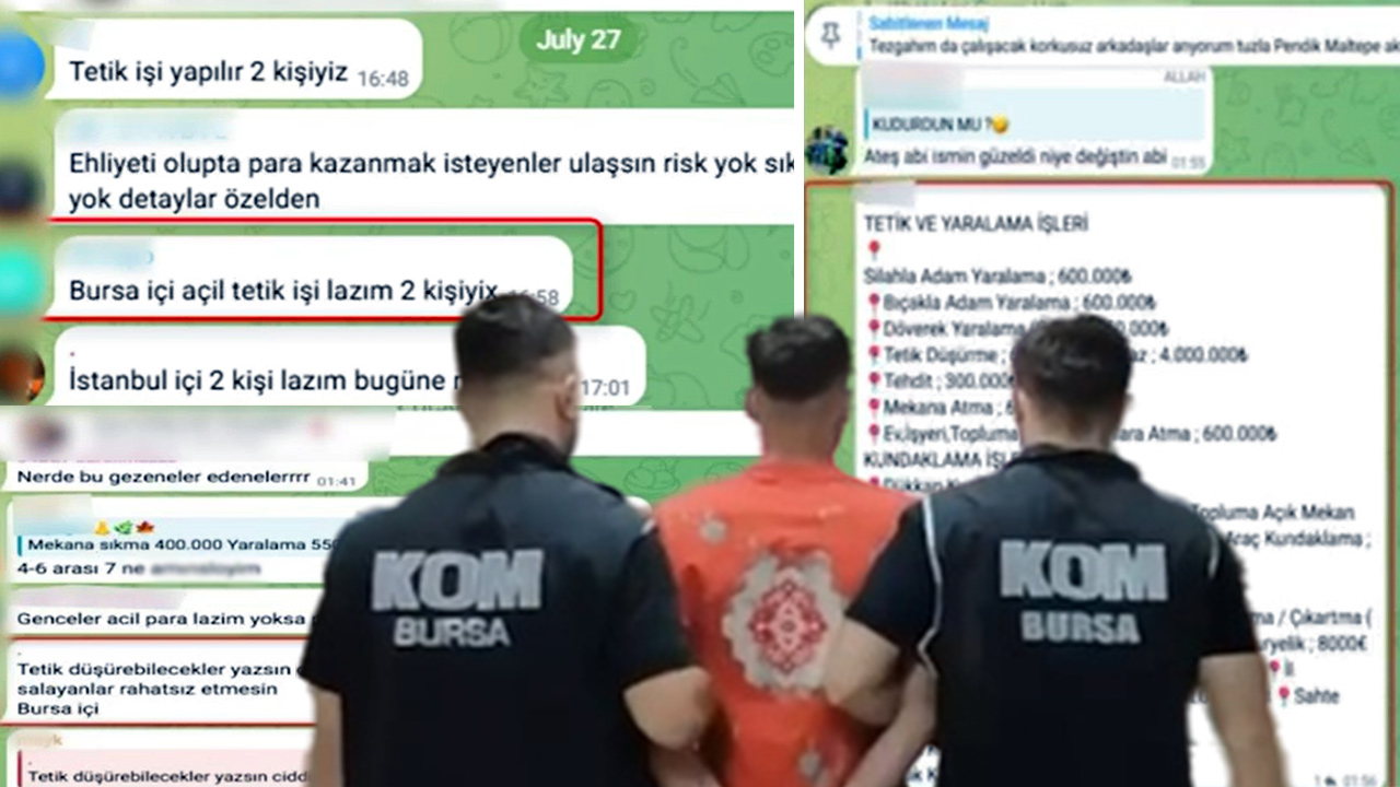Bursa'da çetelerin silahlı eylemleri için eleman teminine yönelik paylaşımlarda bulunan