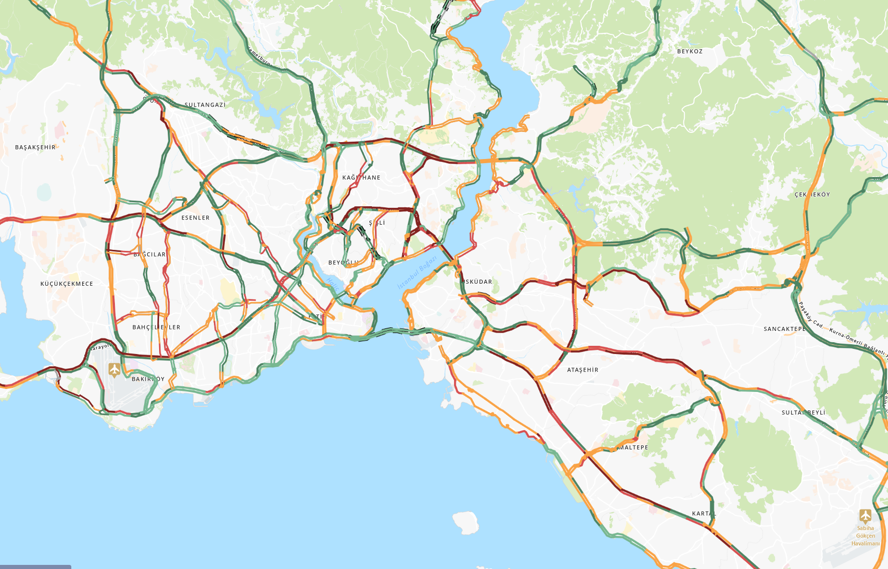 İstanbul'da iş çıkışı sağanak yağışın da etkisiyle trafik yoğunluğu yüzde