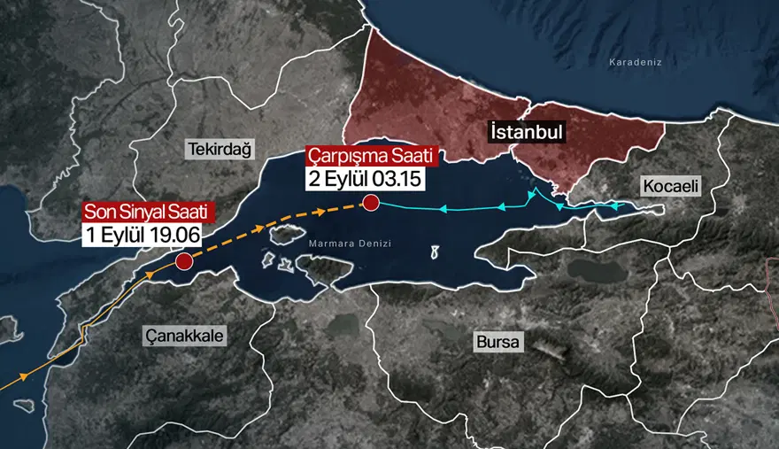 Marmara Denizi'nde Alsu isimli tankerle çarpıştıktan sonra batan Tuğberk İmamoğlu