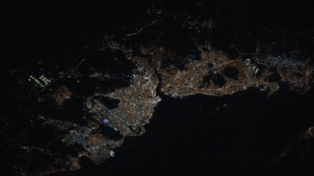 Uluslararası Uzay İstasyonu'nun sosyal medya hesabından İstanbul'a ait görüntüler paylaşıldı.