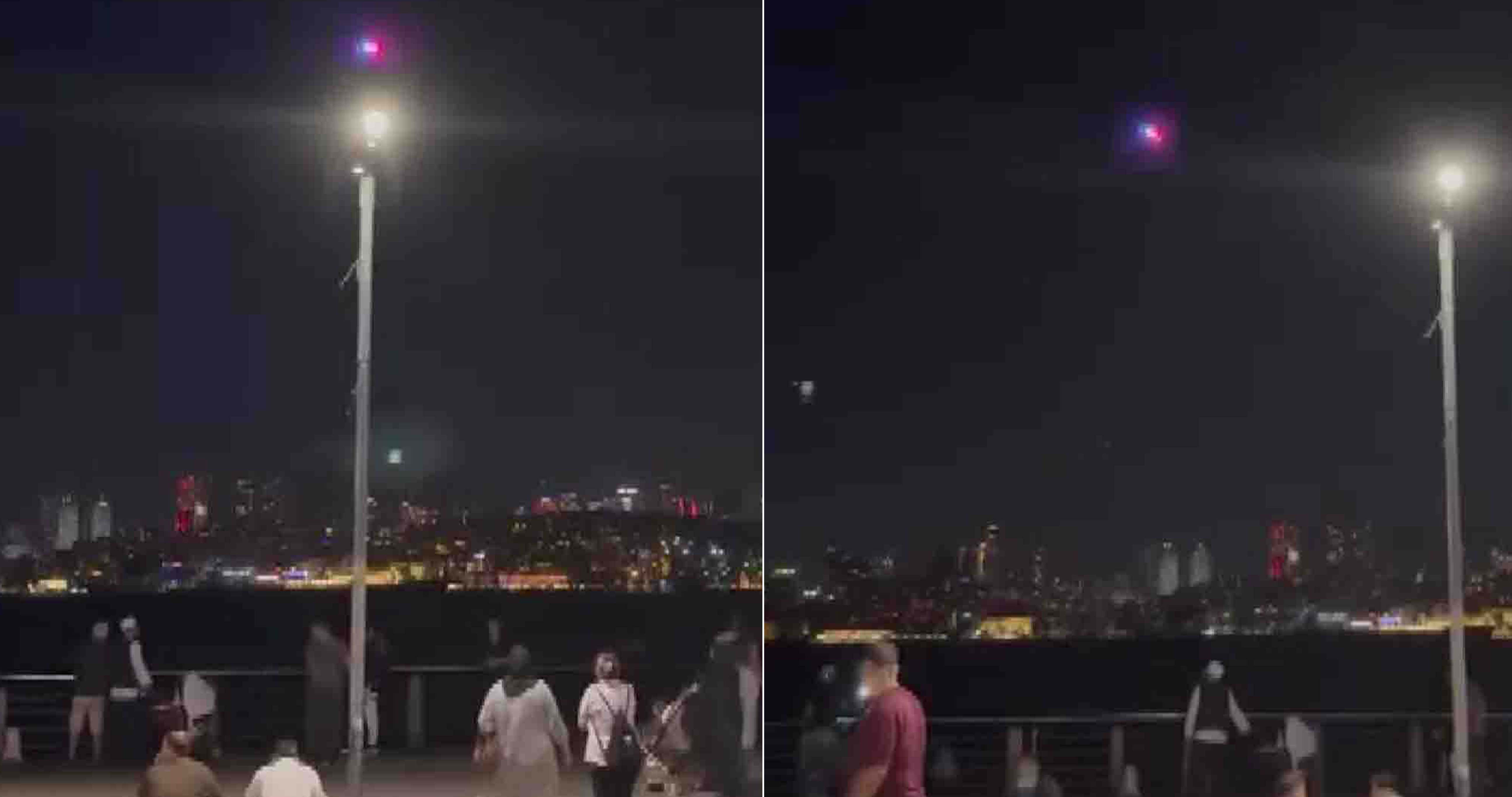 Üsküdar'da sahilde alkol içenlere yönelik polis dronundan "Lütfen uyarılara uyup