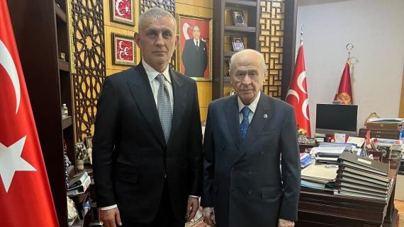 TFF Başkanı İbrahim Hacıosmanoğlu, MHP Genel Başkanı Devlet Bahçeli'yi ziyaret
