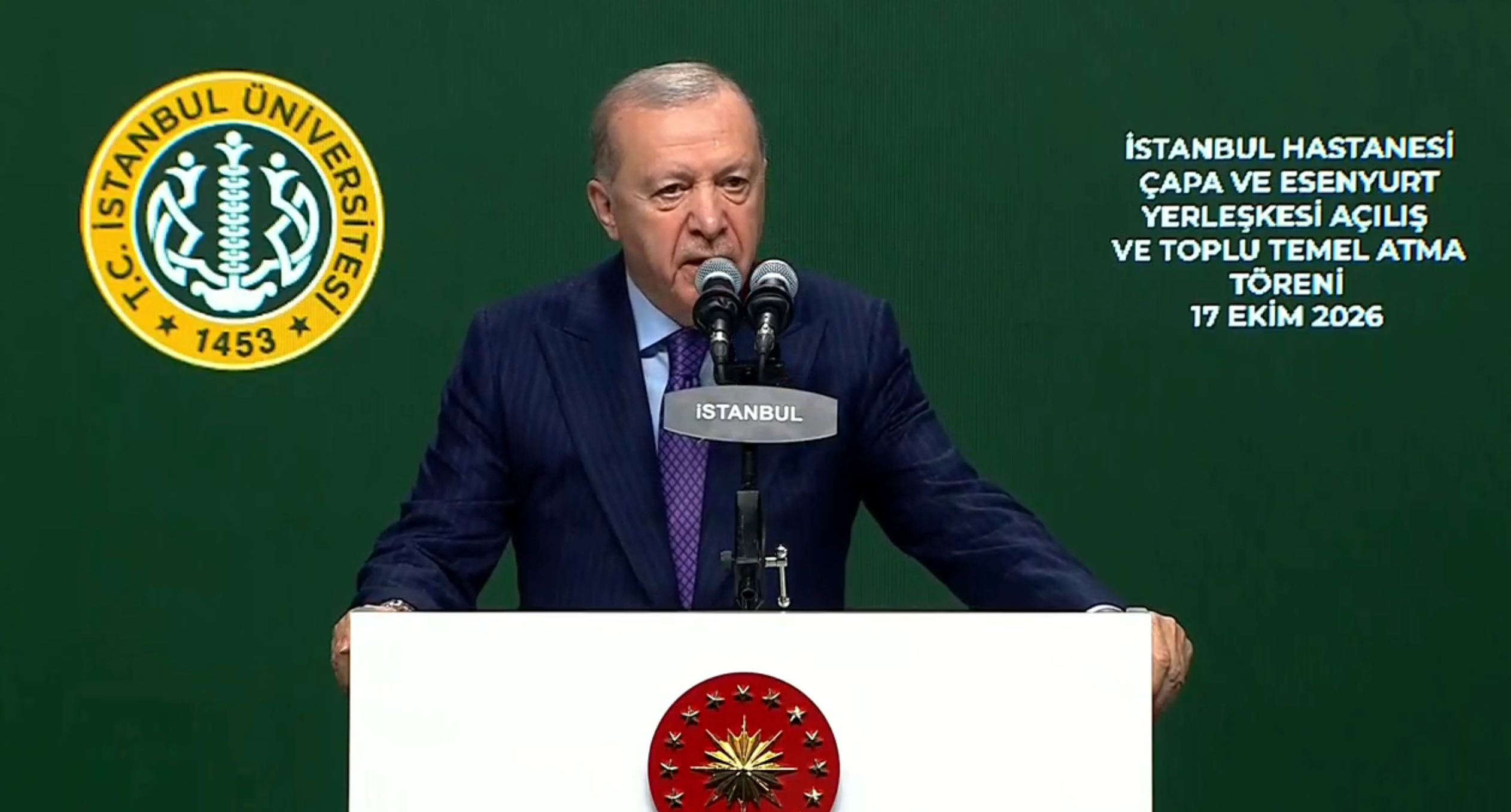 Cumhurbaşkanı Erdoğan, İstanbul Üniversitesi Hastanesi Çapa Yerleşkesi Toplu Temel Atma
