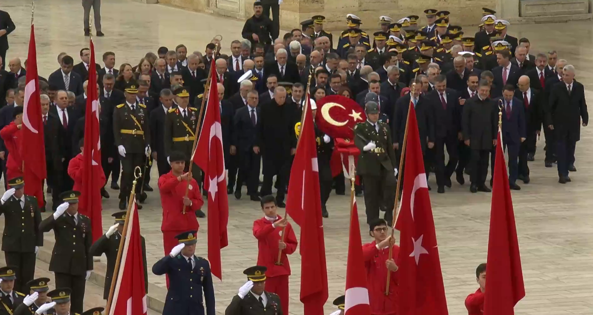 Cumhurbaşkanı Recep Tayyip Erdoğan başkanlığındaki devlet erkanı, Cumhuriyet'in 103. yılı