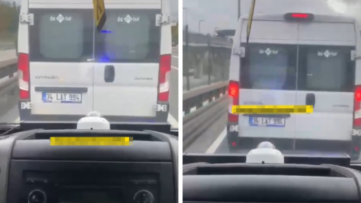 İstanbul'da bir servis aracının, hastaya giden ambulansa yol vermediği anlar