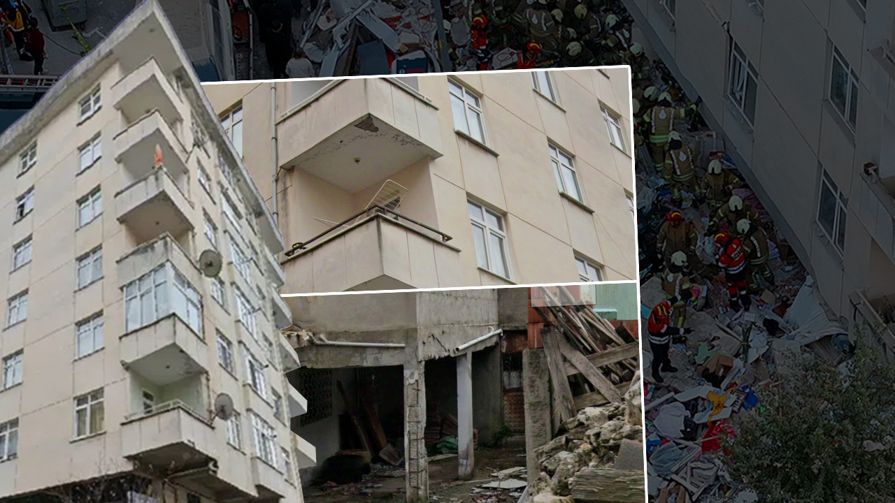 Maltepe'de yedi katlı binanın üç katı çöktü. 40 yaşındaki binanın