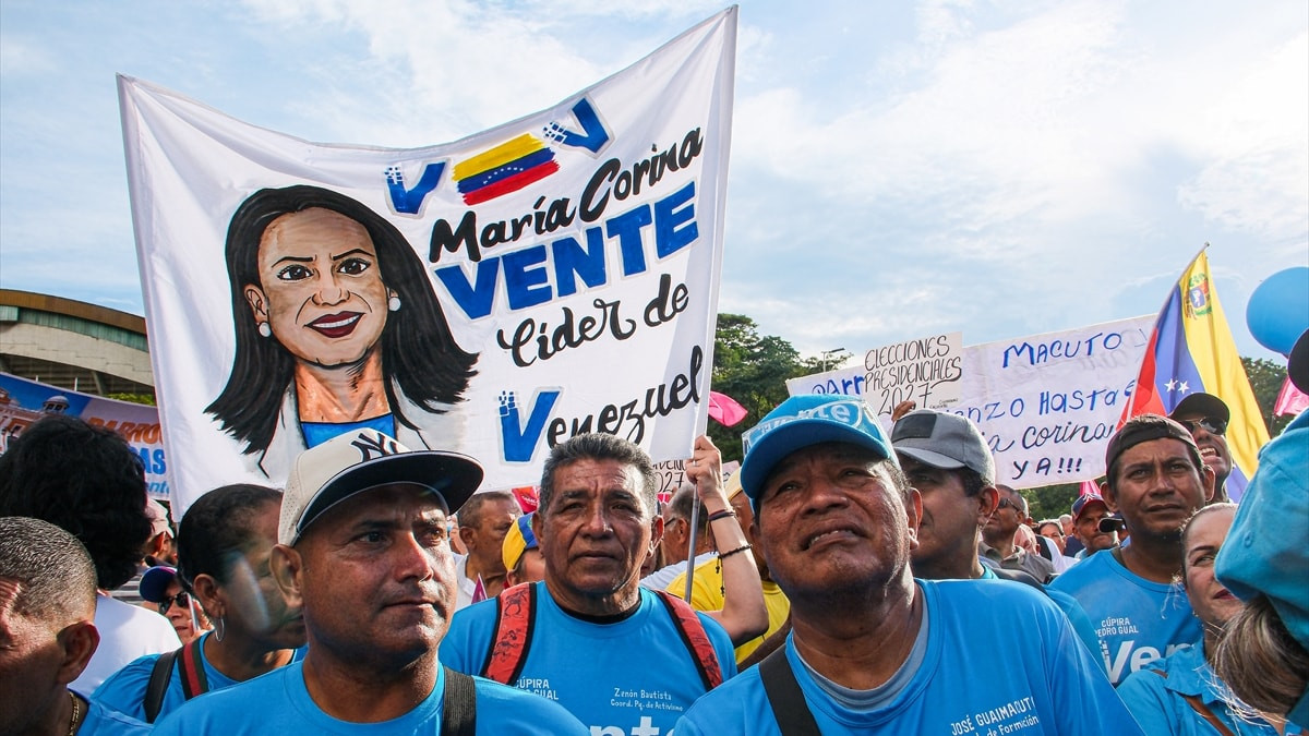 Venezuela'da muhalif lider Maria Corina Machado'nun çağrısı üzerine başkent Karakas'ta